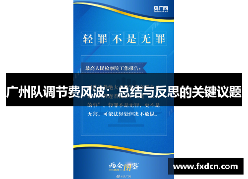 广州队调节费风波：总结与反思的关键议题